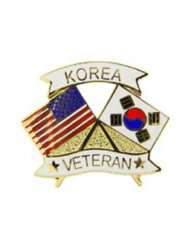 Korean Veteran with Flags Pin 1