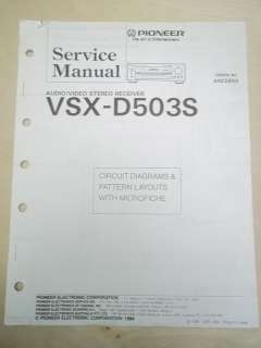 Pioneer Service Manual~VSX D503S A/V Receiver~Original~Repair  