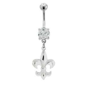 316L Implant Grade Surgical Steel Mini Clear Prong Set Navel/Belly 