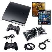 Playstation 3 160GB Gamer Holiday Bundle with 2 games and lot of 