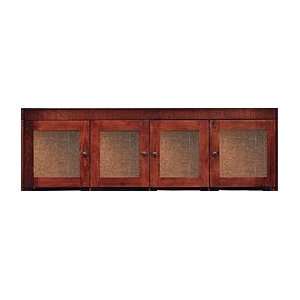    Wall Mounted Overhead Storage Hutch w/Crackle Glass