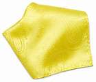Yellow Paisley Design Mens Hankerchief Pocket Square Hanky