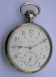 LARGE SIZE ZENITH MENS POCKET WATCH SWISS MADE RARE+  
