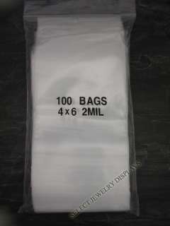 100 4x6 Plastic 2 Mil Reclosable Zipper Bag Zip Lock  