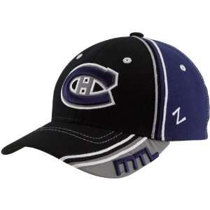  Zephyr Montreal Canadiens Black Royal Blue Slash Z Fit Hat 