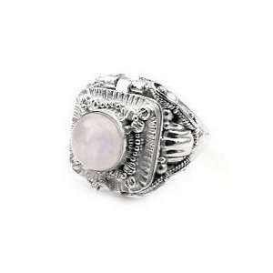    Sterling Silver Rainbow Moonstone Poison Ring Size 6.5 Jewelry