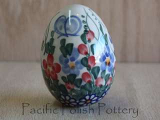 Polish Pottery Stoneware Unikat Egg Figure Boleslawiec, Poland  