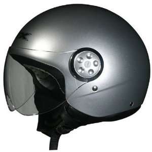   Adult FX 42A Pilot Harley Cruiser Motorcycle Helmet   Silver / Large