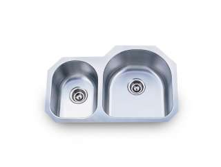 UNDERMOUNT DOUBLE STAINLESS STEEL KITCHEN SINK  NEW  