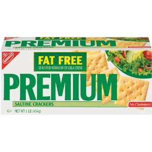 Premium Saltine Crackers   Fat Free, 16 Grocery & Gourmet Food