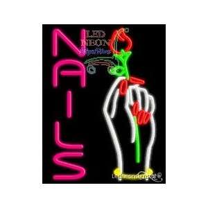 Nails Neon Sign 24 inch tall x 31 inch wide x 3.5 inch deep outdoor 