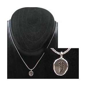  Fossil Pendant Silver Leaf Necklace 