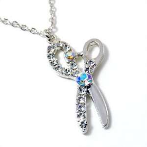  Crystal Scissors Pendant Necklace Fashion Jewelry Jewelry