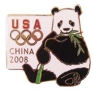 Beijing 2008 Olympics Panda Bear Five Rings Pin  Sports 
