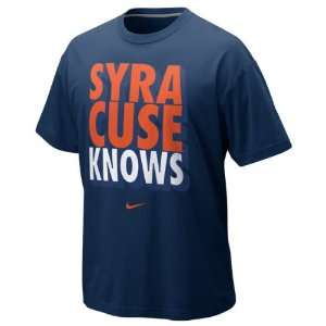  Syracuse Orange Navy Nike Nike Knows T Shirt Sports 