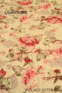LELIA PINK ROSE SHABBY n CHIC QUEEN COTTON QUILT SET  