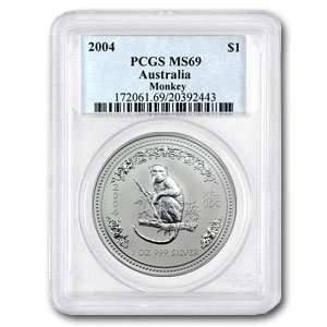  2004 1 oz Silver Lunar Year of the Monkey (Series 1) PCGS MS 