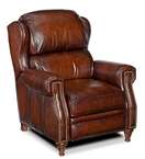 Burgundy Brown Leather Recliner Arm Chair  