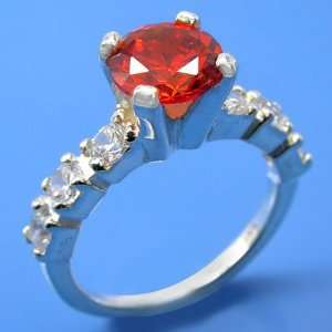   925 Sterling Silver Gemstone Engagement Ring Size #6 