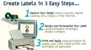 NEW Burlington CD Label Kit with Software & Applicator  