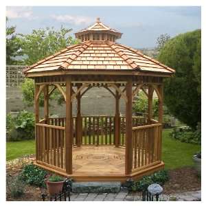  Outdoor Living Today 12ft x 10ft x 11ft Wood Bayside Octagon Gazebo 