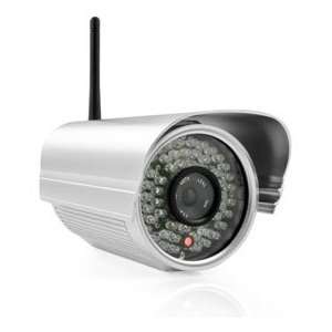   Wireless Outdoor IP Security Camera with Night Vision   Silver Camera