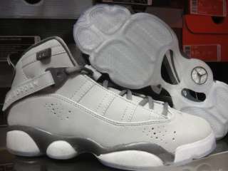 Nike Jordan 6 Rings 3M Silver Sneakers Boys Size 5.5  
