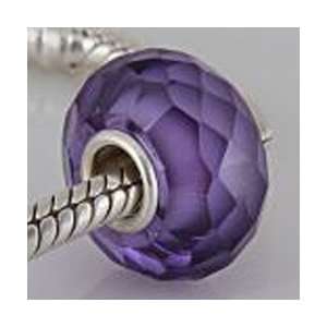  Pandora style Zircon bead purple