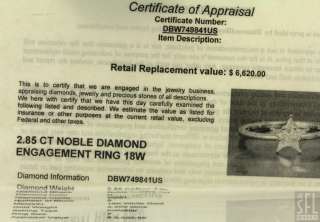 ROBERTO COIN 18K WHITE GOLD 2.97CT VVS1/D NOBLE STAR DIAMOND PENDANT W 