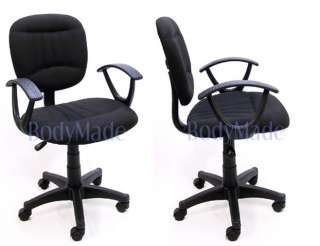 New Black Fabric Ergonomic Desk Office Chair w Swivel  