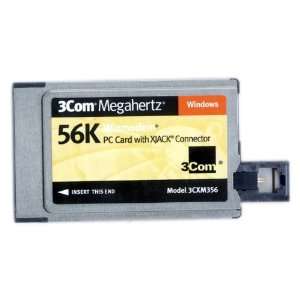  3COM MEGAHERTZ 56K PCMCIA MODEM CARD WITH X JACK p/n 