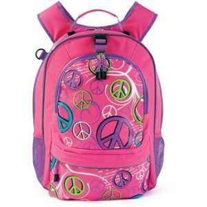  Pink and Purple Peace Sign Girls Backpack School Book Bag 