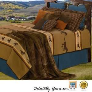  Ocala Horse Western Bedding 6 Pc Full Coverlet Set & 2 