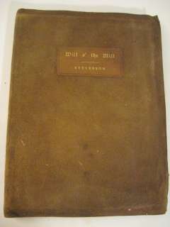 1901 ROBERT LOUIS STEVENSON WILL O THE MILL   LEATHER  