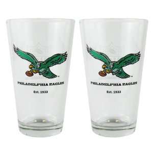  Philadelphia Eagles Pint Glasses Retro