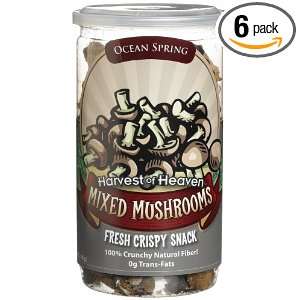   Mixed Mushrooms Crispy Snacks, 4.9 Ounce Canisters (Pack of 6) 