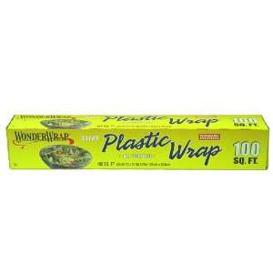  Plastic Wrap 100 Square Feet Clear All Purpose (Pack of 12 