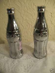 Coca Cola Chrome Salt & Pepper Shakers  