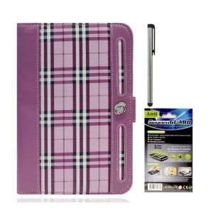  Purple Plaid Case Cover, Screen Protector, and Pointing 