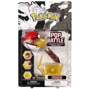 Pikachu Pokemon B&W Pop n Battle Mini Figure Launcher & Attack Target