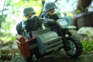 WW2 GERMAN MOTORCYCLE WITH A SIDECAR CUSTOM LEGO SET  