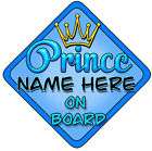 personalised baby on board car sign blue prince bright location united 