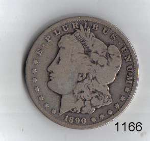 1890 CC Morgan Silver Dollar VG Condition Lot # 1166  