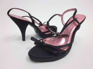 MIA Black Satin Slingback Heels Pumps Shoes Sz 10  
