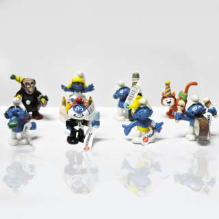 50th Anniversary Smurfs 8 pcs cute toy figure set lot#5  