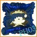 Handmade Embroidery Lotus Ruffle Throw Pillow case Cushion Cover 
