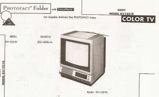 Sony KV 1221R ; SCC 265E A Television TV Photofact  