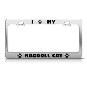 Ragdoll Cat Chrome Animal Metal license plate frame Tag Holder
