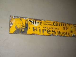 Scarce Hires Coffee Tea Spices Rootbeer Porcelain Door Push Sign 