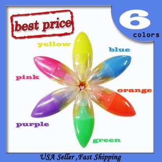 Assorted 6 Colors Mini Fluorescent Highlighters Pen Fast Shipping 